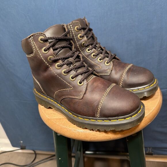 Ranch in Brown | Dr. Martens Dr. Martens Ranch Lace-up Cap Toe Boot Work Brown Leather Men’s 7 Ladies 8